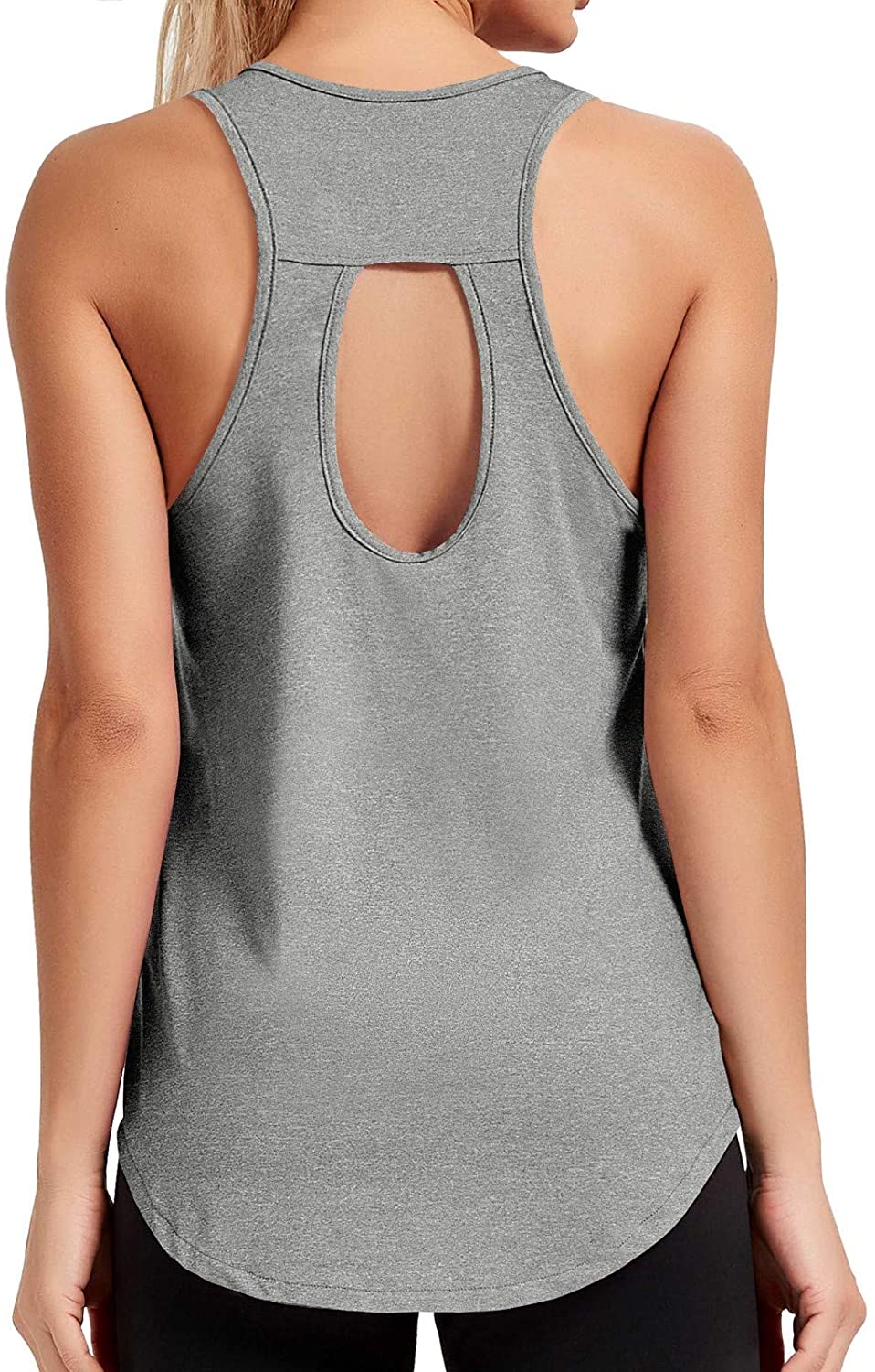 Camisetas de entrenamiento para mujer, sin mangas, holgadas, para yoga,  espalda cruzada, ropa de gimnasio
