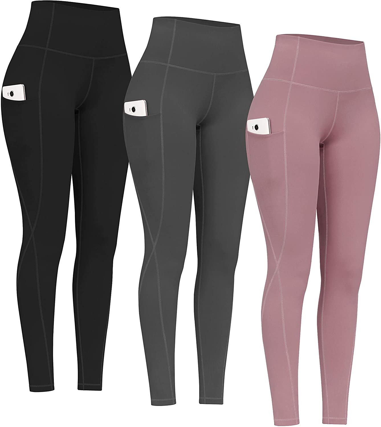 CADITEX Leggings con patrón de cintura alta para mujer, pantalones de yoga  suaves y con control de abdomen