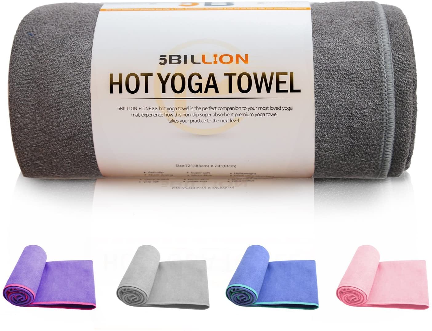 Eunzel Toalla de yoga, toalla para esterilla de yoga caliente con puntos de  agarre, absorbente de sudor, antideslizante, para yoga caliente, pilates y