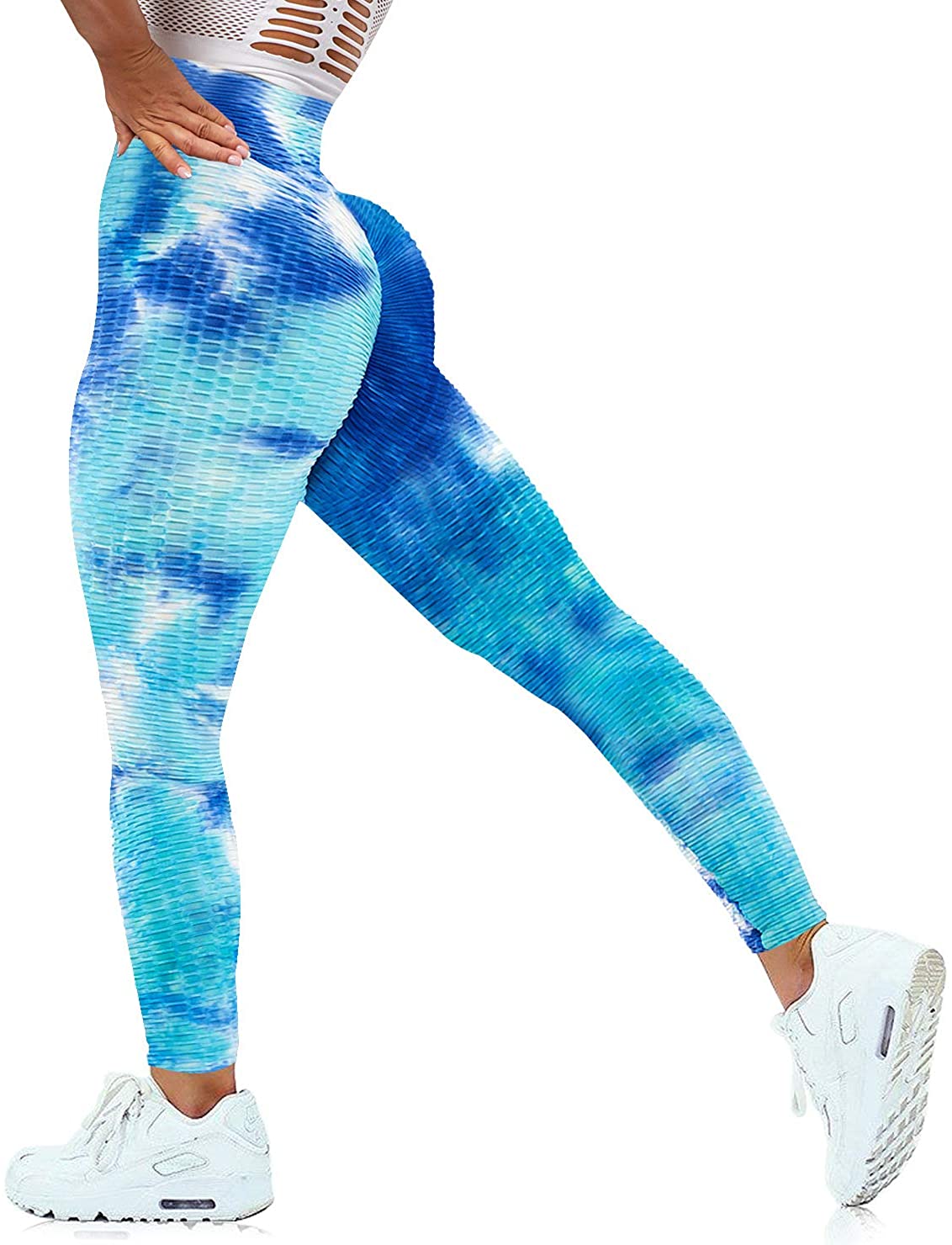 GZXISI - Pantalones de yoga con cintura alta para levantamiento de glúteos  con textura