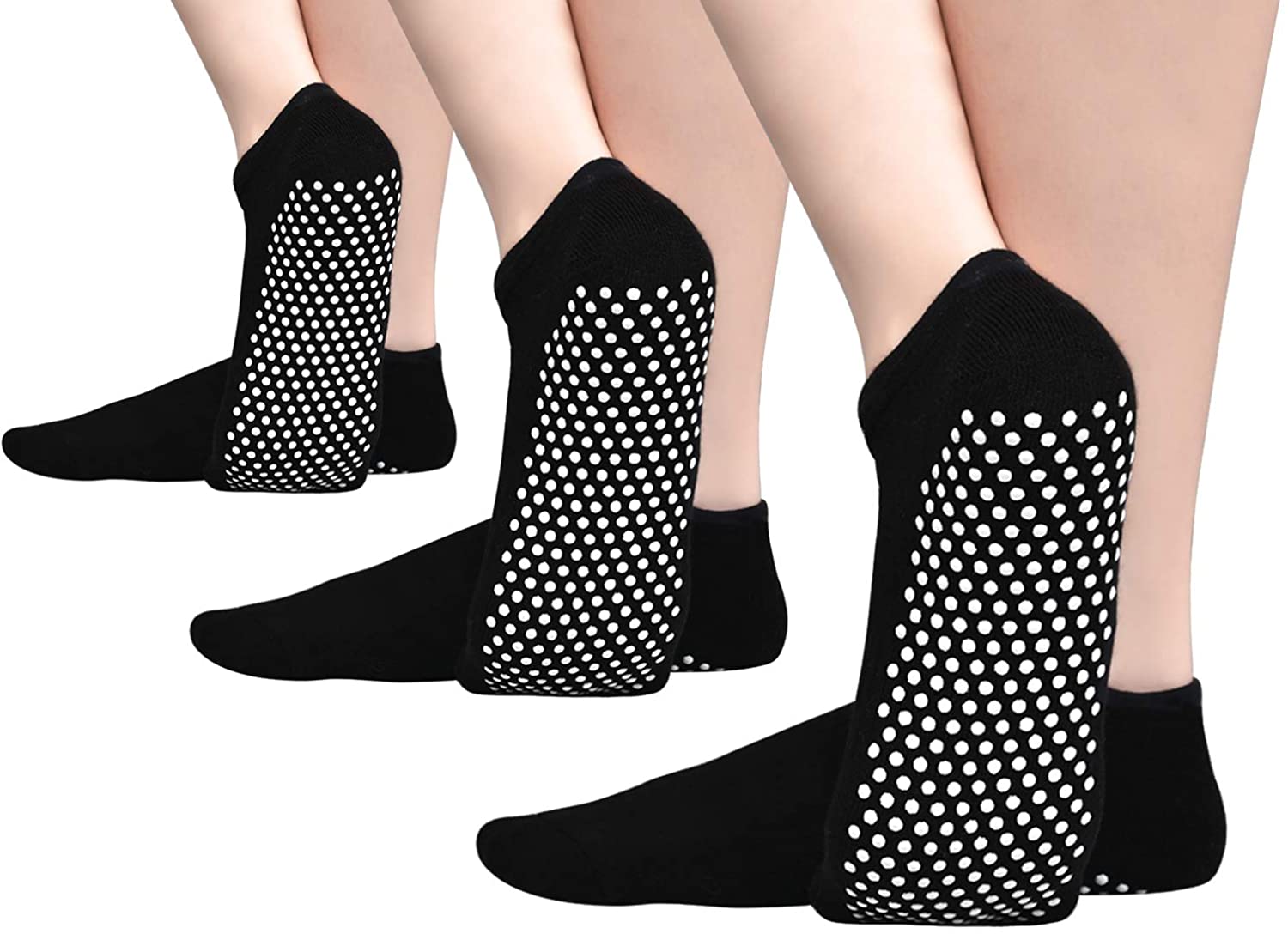 5 pares de calcetines de yoga con agarre de pilates para mujer, calcetines  atléticos antideslizantes para ballet, danza, entrenamiento, hospital