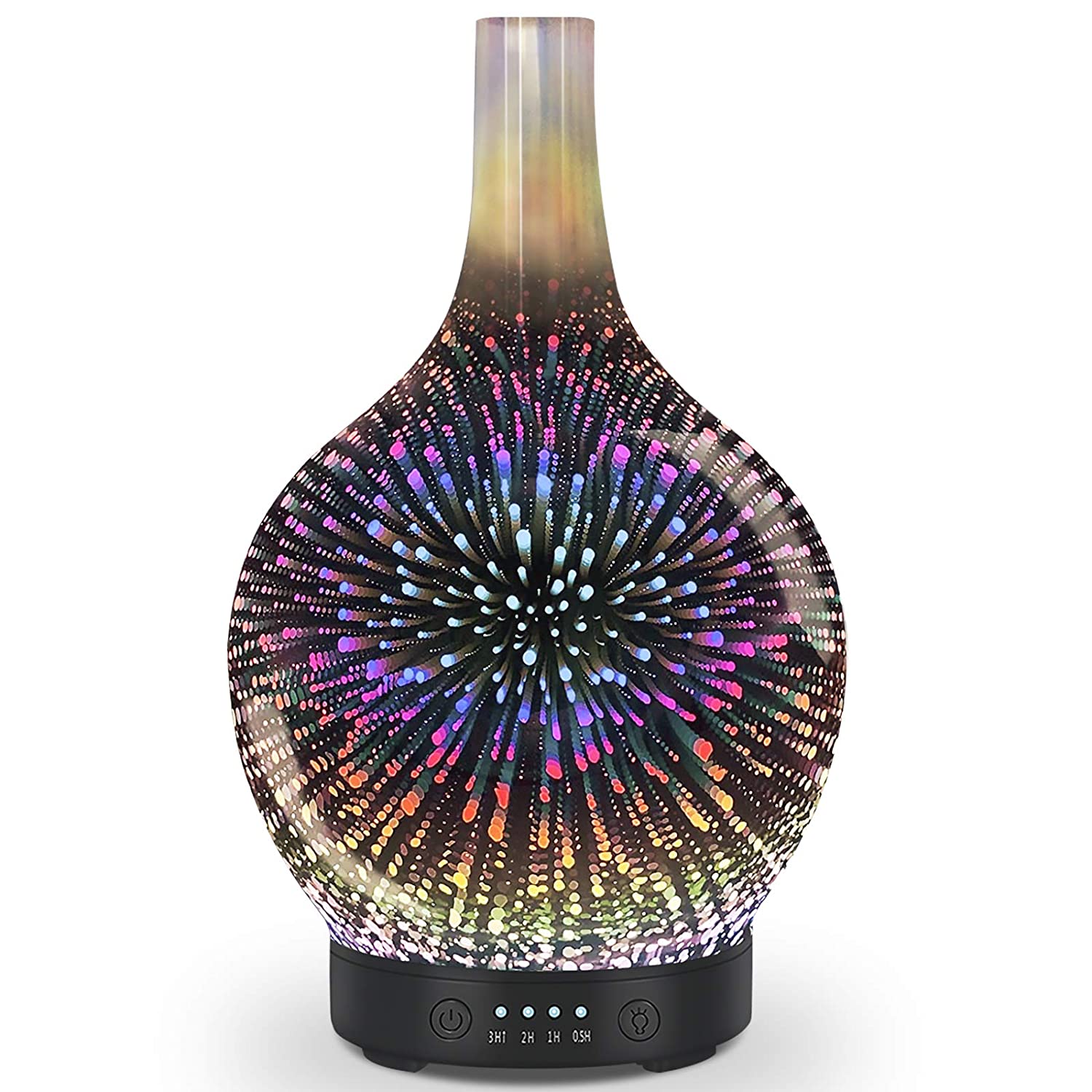 Saachi Difusor de aroma de aceite esencial ultrasónico para aromaterapia,  ambientador con luz LED suave que cambia de color y niebla, apagado