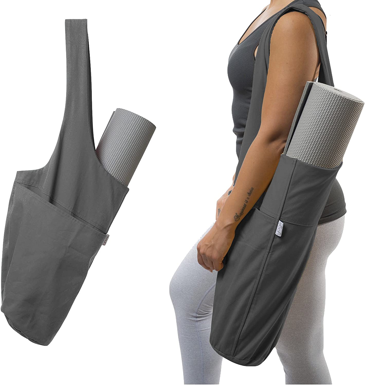 IUGA Bolsa para esterilla de yoga con bolsillo de tamaño grande y bolsillo  interior con cremallera, bolsa de transporte de yoga para la mayoría de