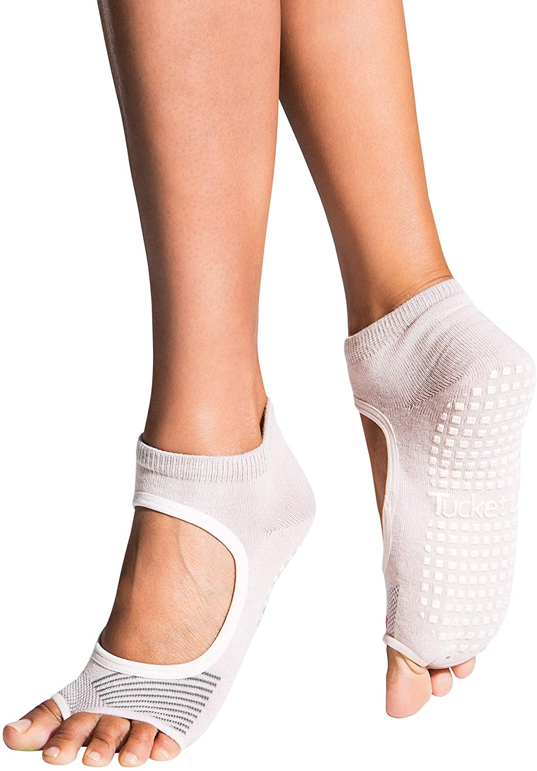 Calcetines de yoga para mujer, 3 pares de agarre antideslizante con correas  de tobillo media punta calcetines para ballet Pilates Barre Dance