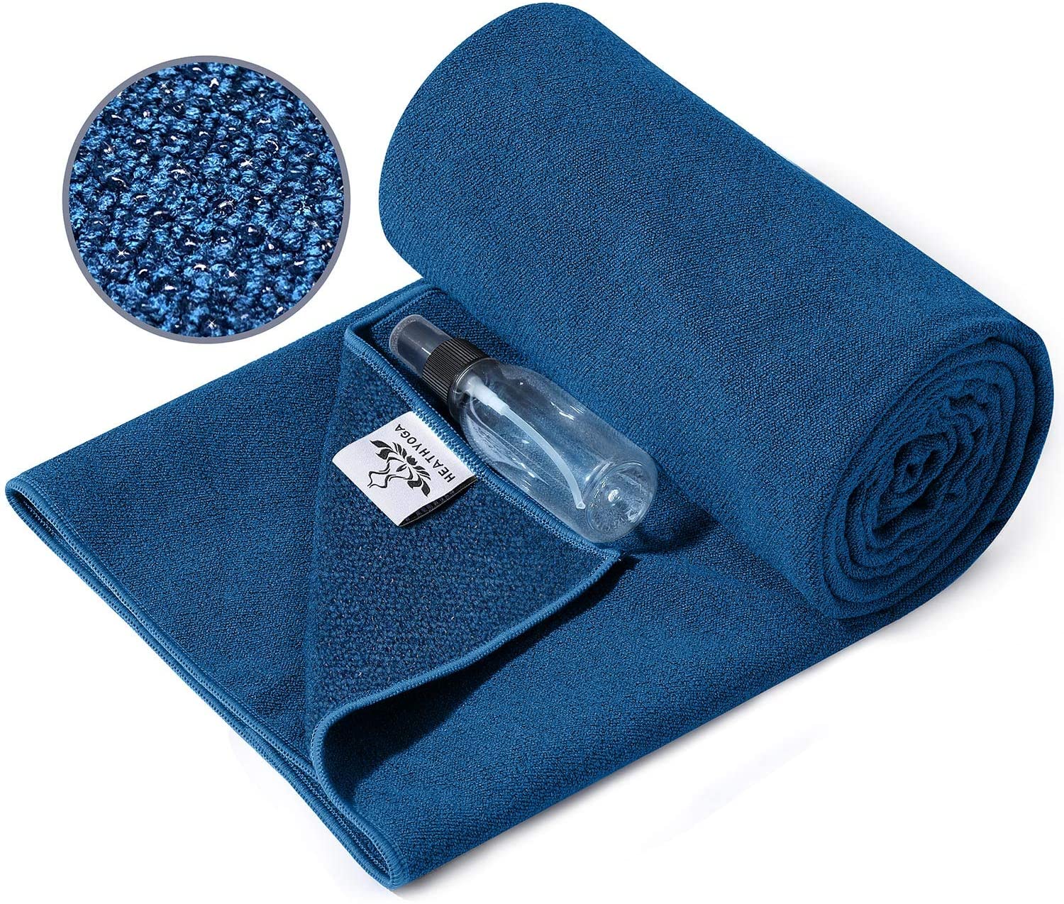 Heathyoga Toalla de yoga caliente antideslizante, toalla de microfibra  antideslizante para esterilla de yoga, diseño exclusivo de bolsillos en las