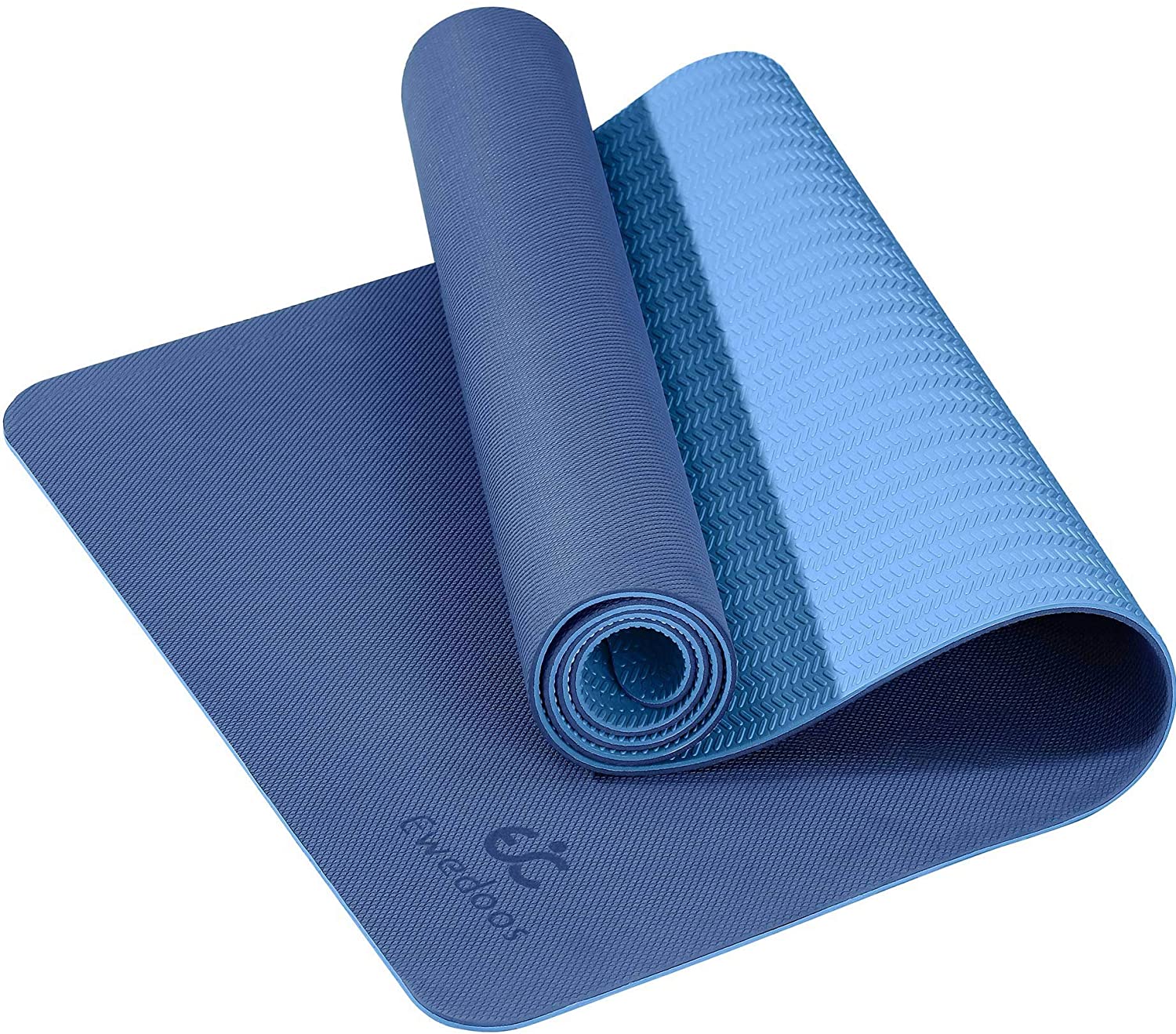  Esterilla de yoga de 68.1 x 24.0 in, impresión de esterilla de  yoga gruesa de doble cara, antideslizante, elástica, equipo de gimnasio,  espuma de PVC, esterillas de yoga (color azul, tamaño
