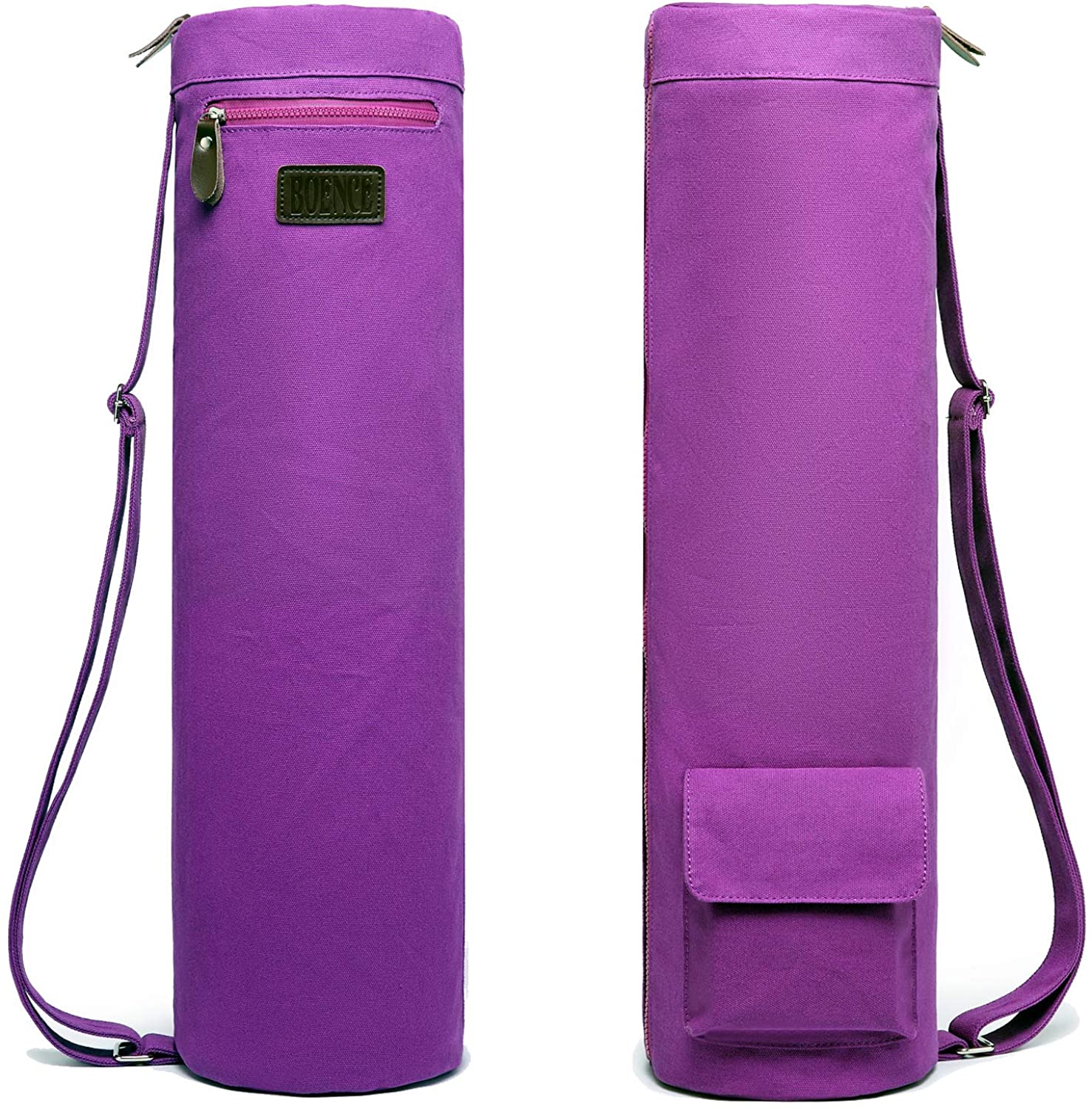 KD - Bolsa para esterilla de yoga, funda de lona de algodón, extra grande,  bolsillos multifuncionales para cinturón de botella, ladrillos, toalla