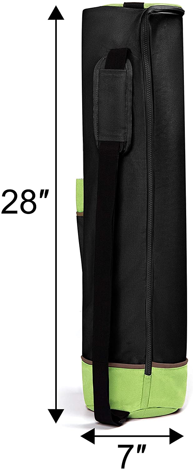 Bolsas para esterilla de yoga, bolsa de transporte con cremallera completa,  con correa ajustable, color negro