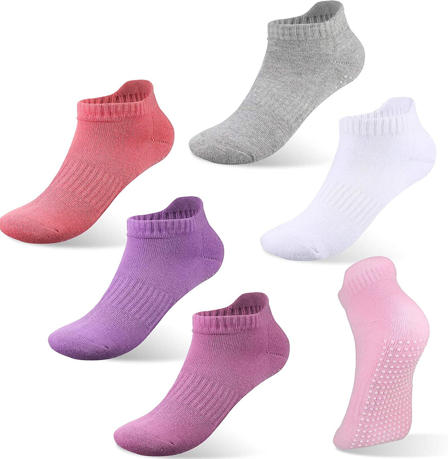 6 pares de calcetines antideslizantes para yoga y pilates antideslizan –