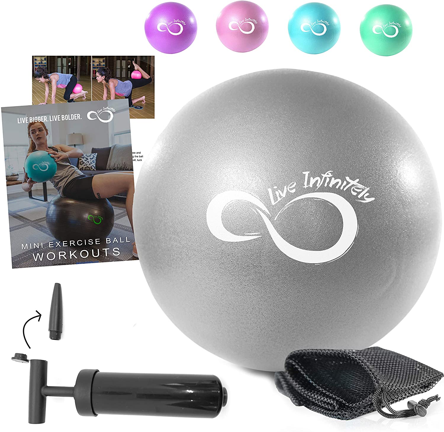 QISHOP Mini pelota de ejercicio de pilates de 6 pulgadas para yoga, bola  dobladora pequeña